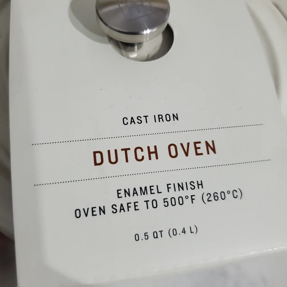 White Cast Iron Mini Dutch Oven
